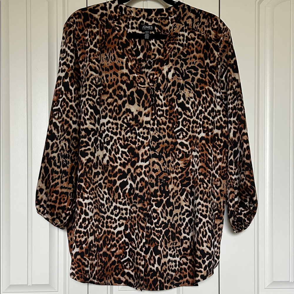 Jones New York Leopard Print Blouse 2X